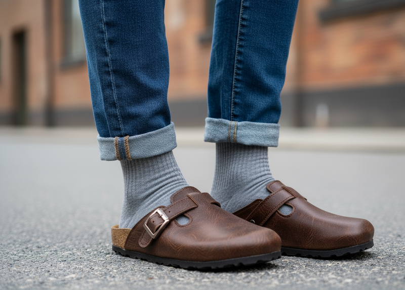 Brown Vein - Leather clog