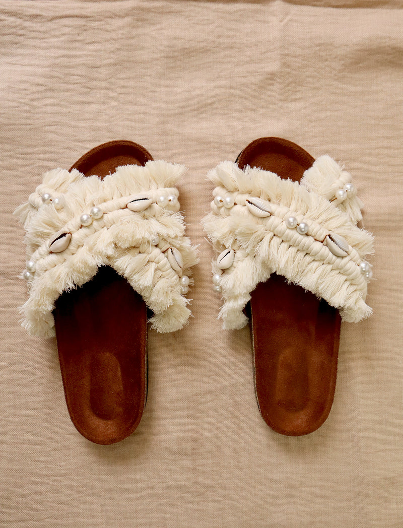 High Pearly Bohobliss - Macrame Slippers