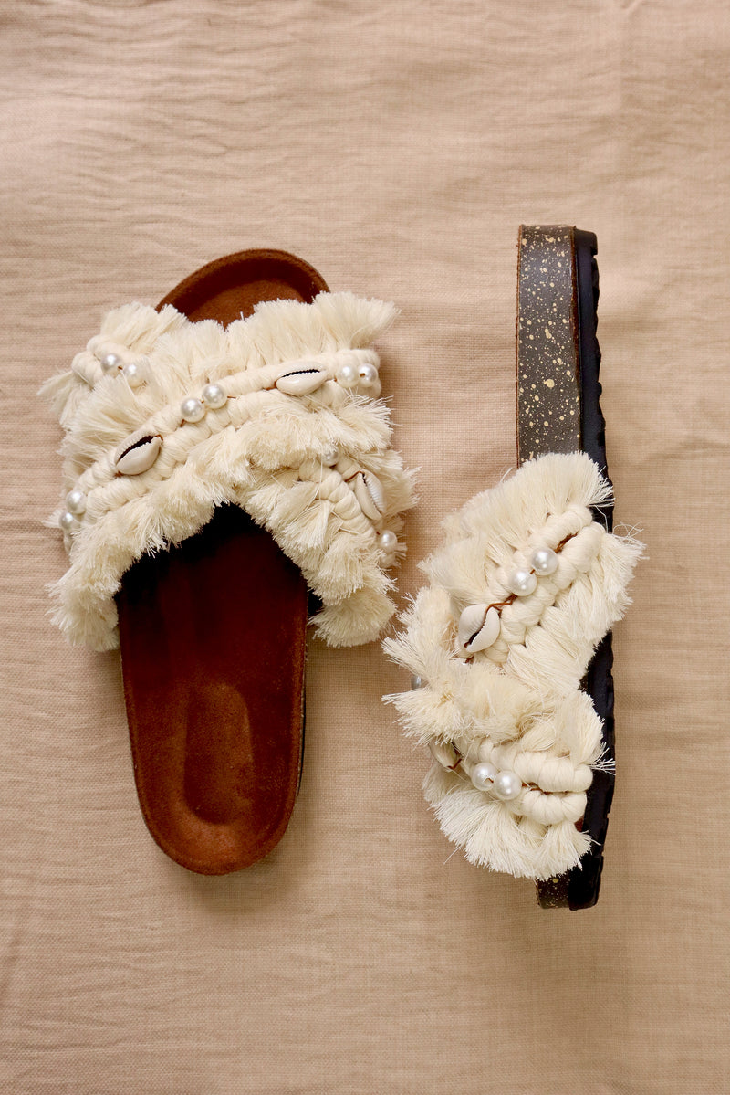 High Pearly Bohobliss - Macrame Slippers
