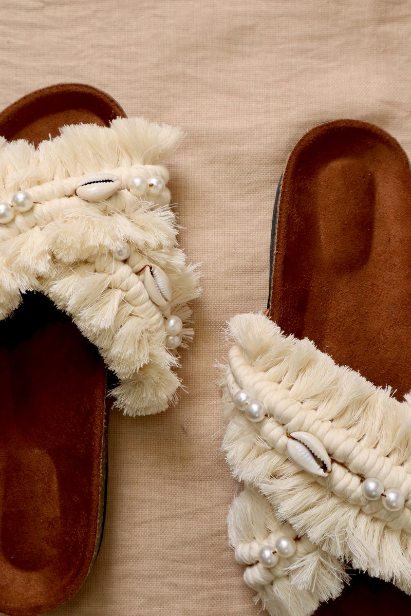 High Pearly Bohobliss - Macrame Slippers