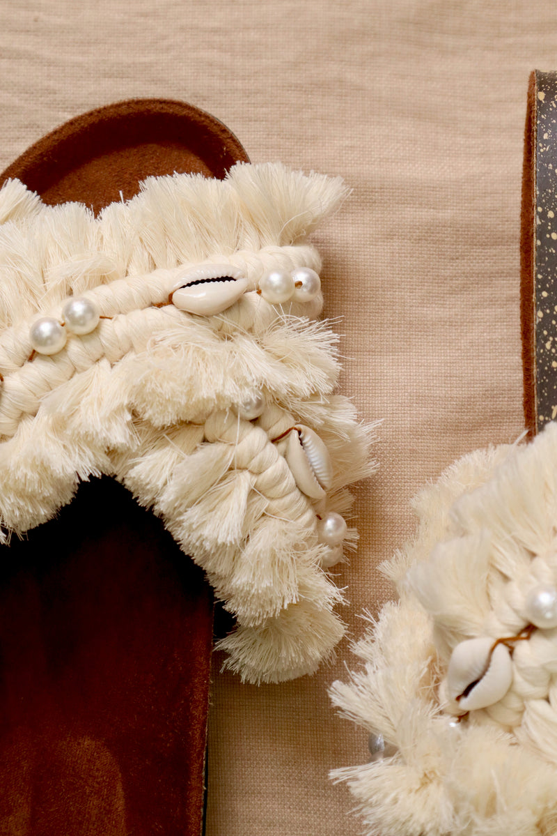 High Pearly Bohobliss - Macrame Slippers