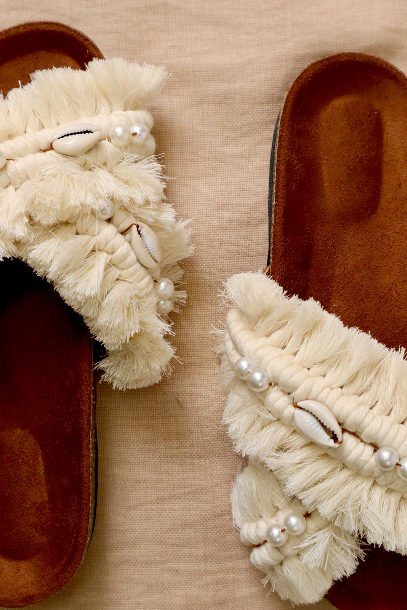 High Pearly Bohobliss - Macrame Slippers