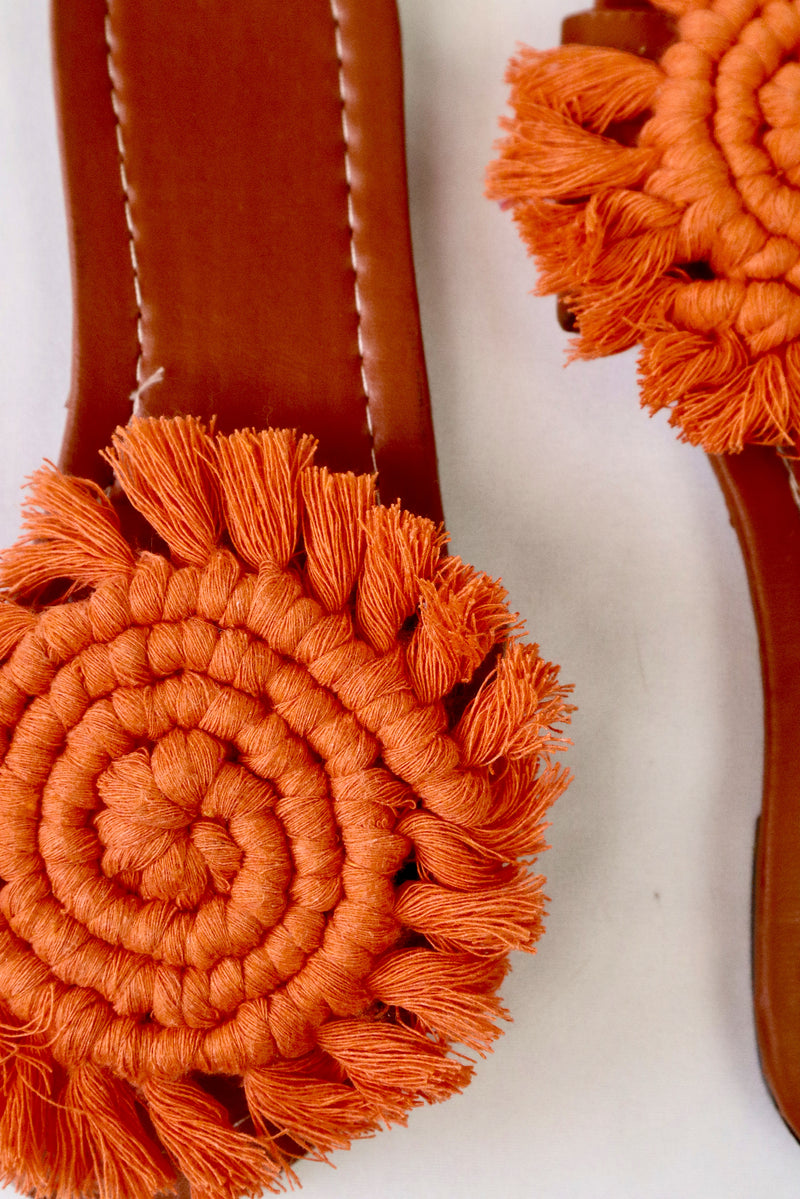 Luna Curl - Flat Macrame Slippers