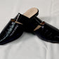 Black mule - Elegant gleam ribbon touch