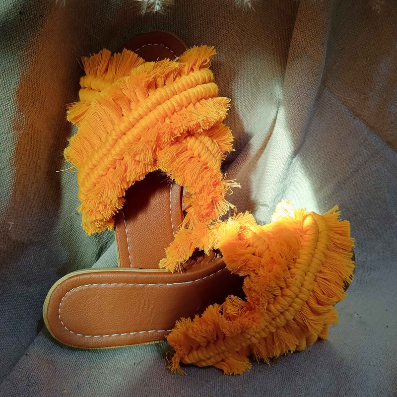 Bohobliss - Flat Macrame Slippers