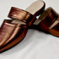 Bronze mule - Elegant gleam ribbon touch