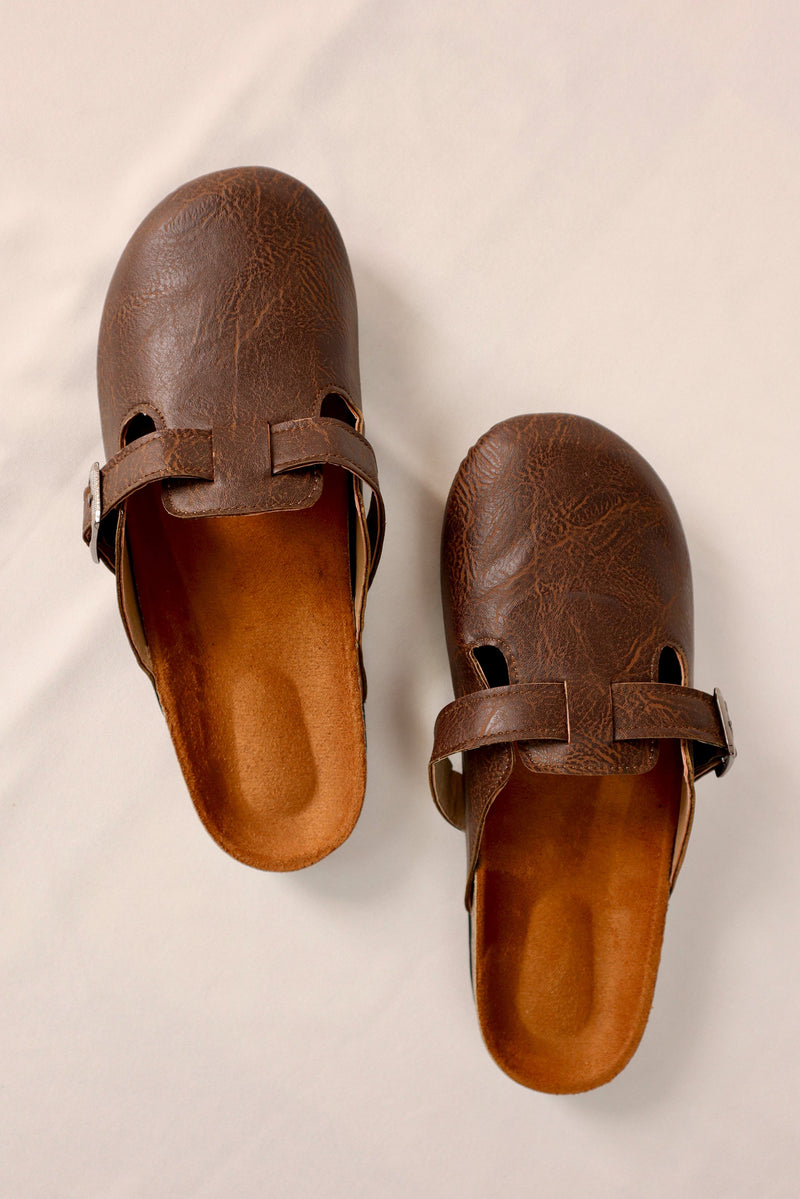 Brown Vein - Leather clog