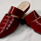 Burgundy mule - Elegant gleam ribbon touch