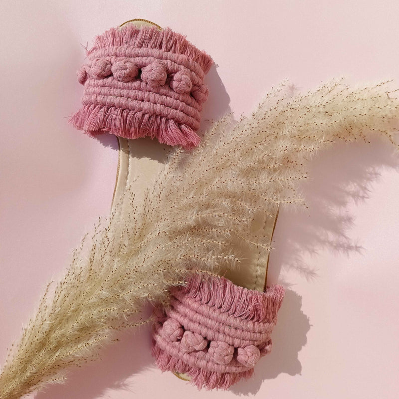 Chashmere super berry - Flat Macrame Slippers