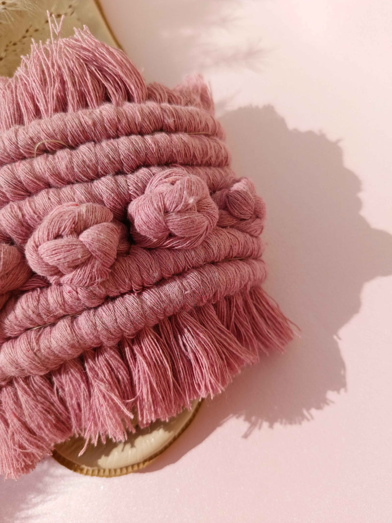 Chashmere super berry - Flat Macrame Slippers