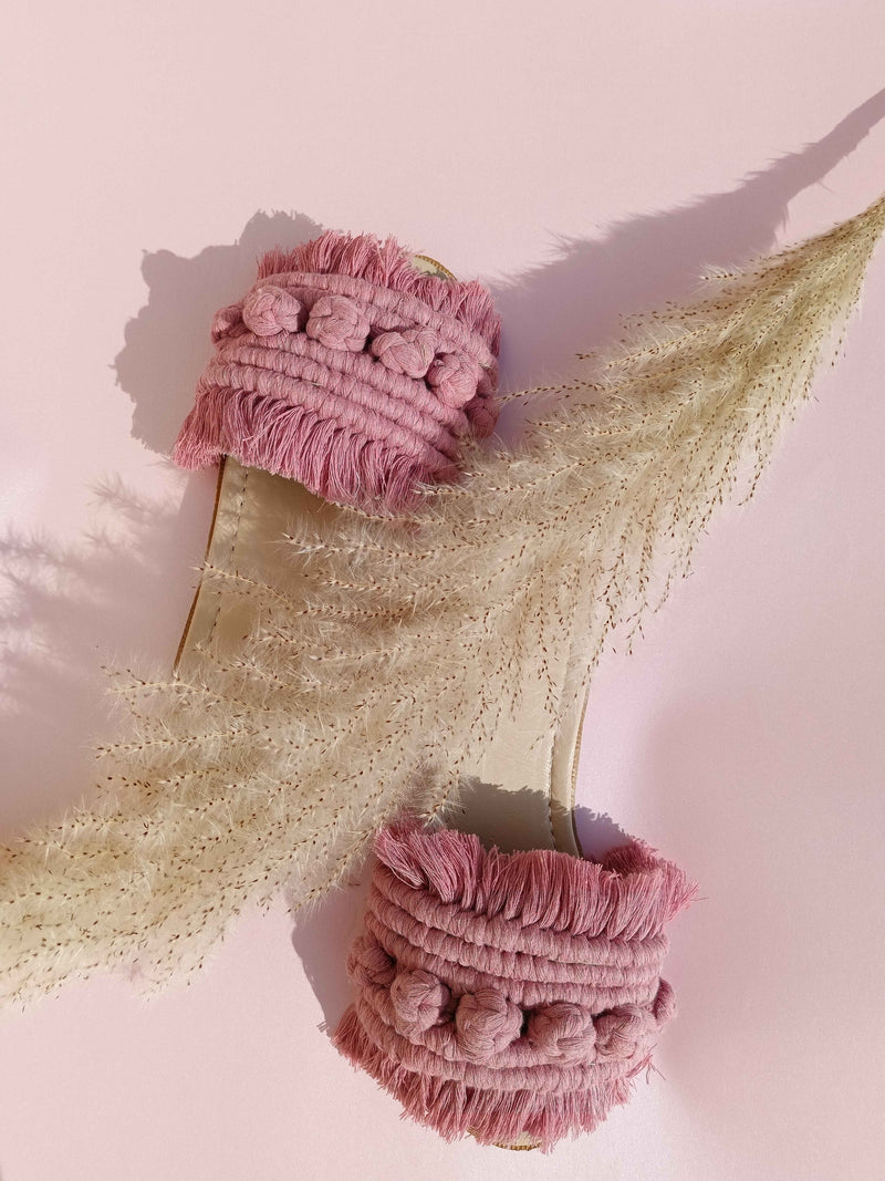 Chashmere super berry - Flat Macrame Slippers