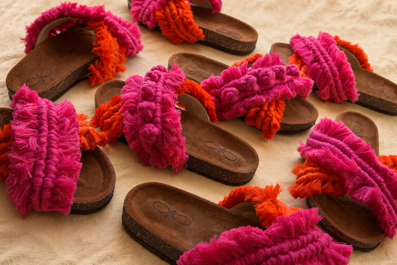 High Cross Berry Sprinkle - Macrame Slippers