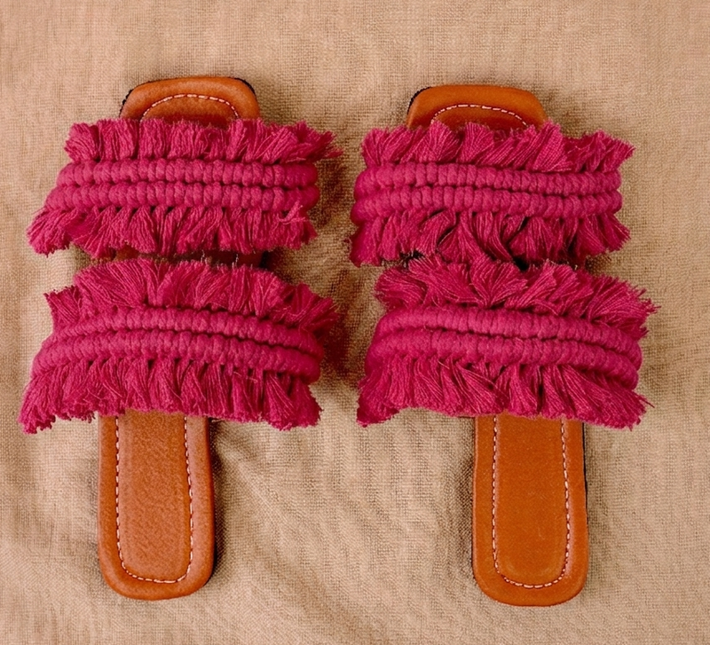 Twin Wings - Flat Macrame Slippers