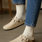 Beige - Leather clog