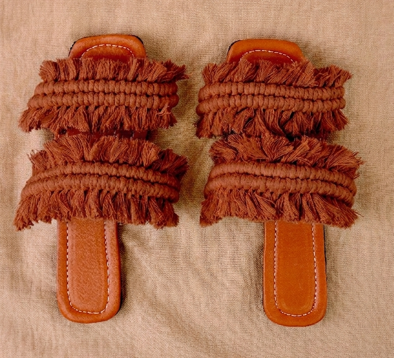 Twin Wings - Flat Macrame Slippers