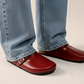Burgundy - Leather clog