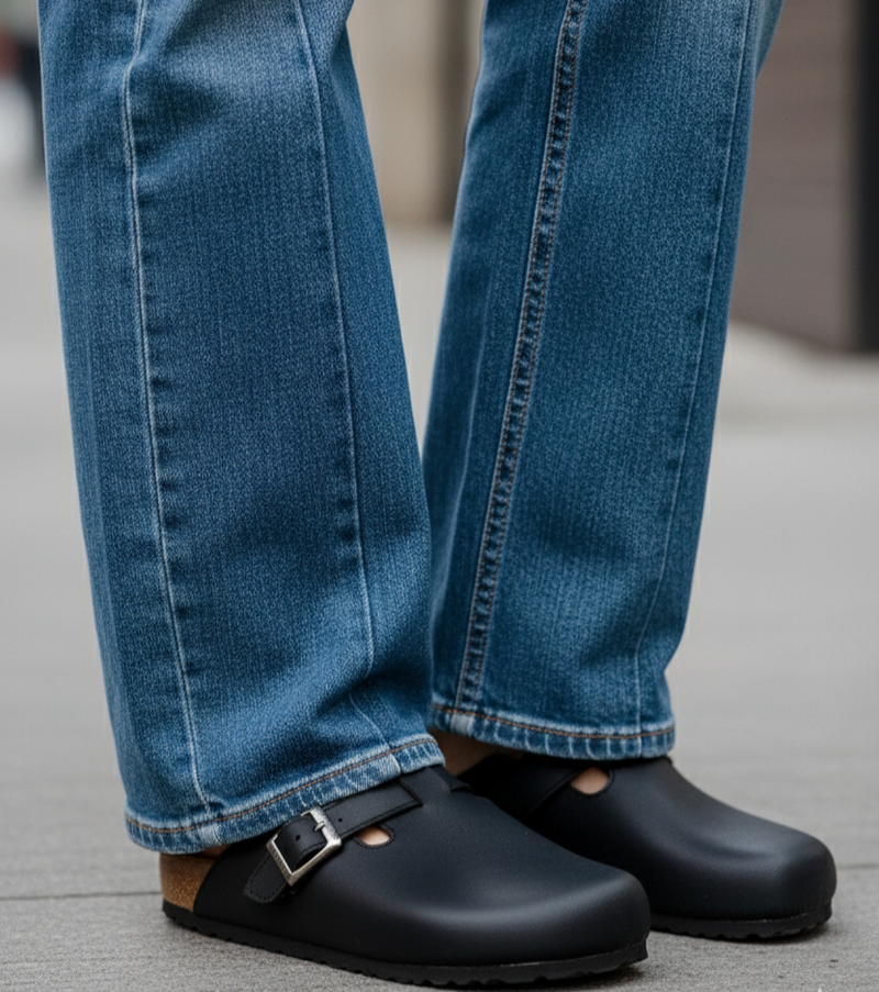 Black - Leather clog