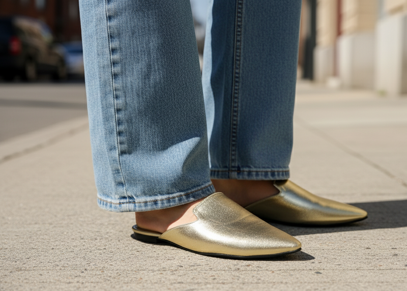 Gold mule - Elegant gleam