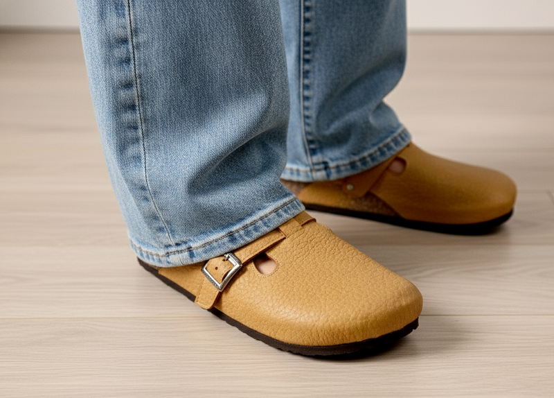 Sharp caffee - Leather clog