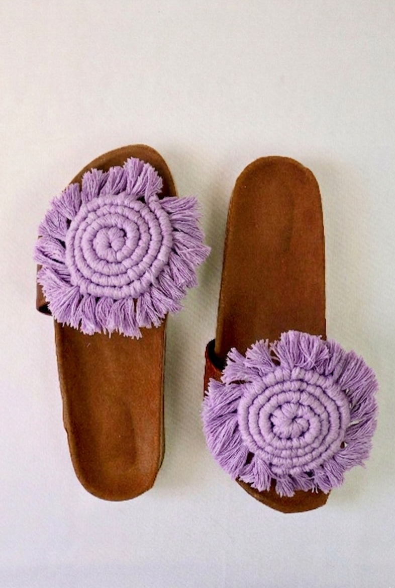 High Luna Curl - Macrame Slippers