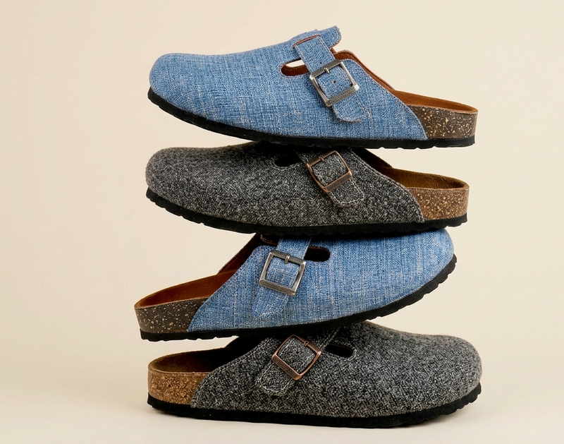 Medium Gray Jeans - Woven Clogs