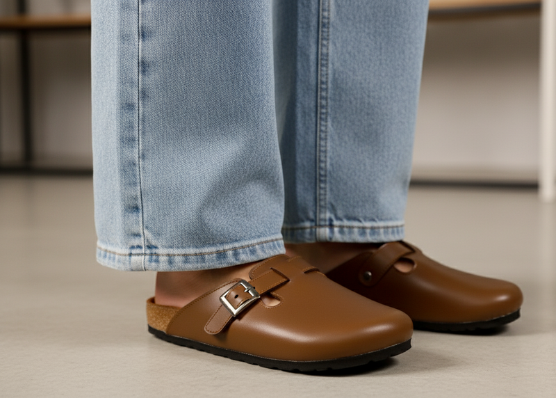 Chocolate - Leather clog