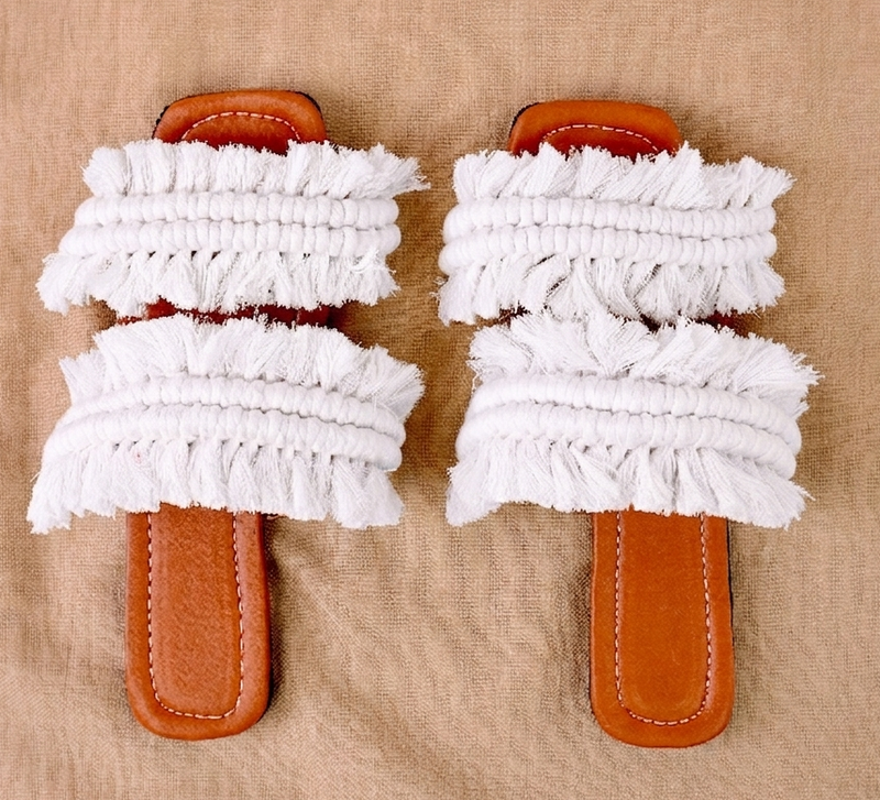 Twin Wings - Flat Macrame Slippers