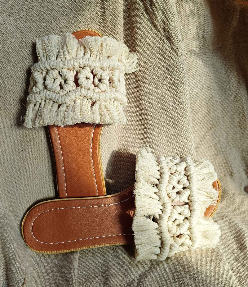 Harmonica - Flat Macrame Slippers