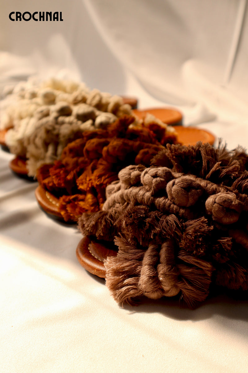 Cross Berry Sprinkle - Flat Macrame Slippers