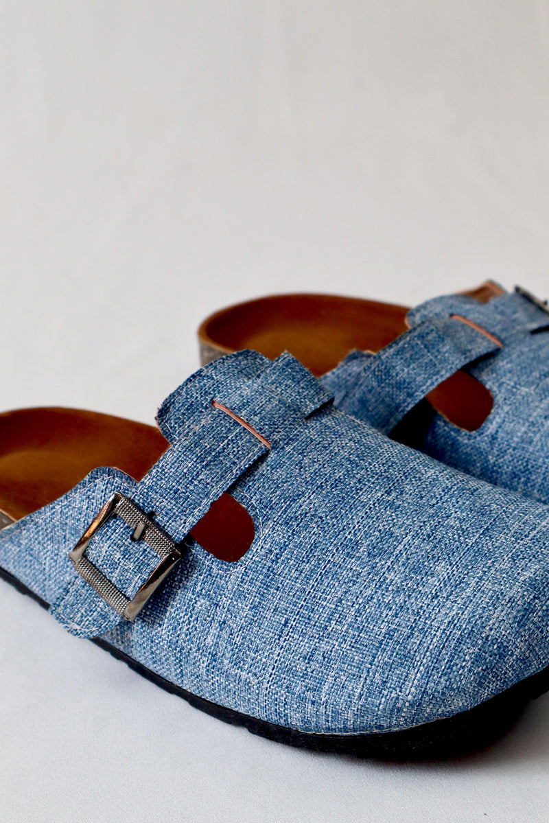 Medium Blue Jeans - Woven Clogs