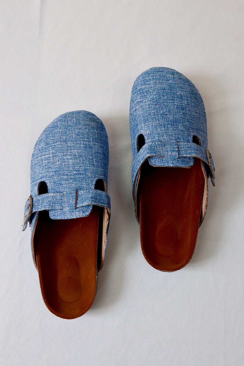 Medium Blue Jeans - Woven Clogs