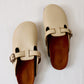 Beige - Leather clog