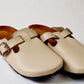Beige - Leather clog