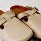Beige - Leather clog