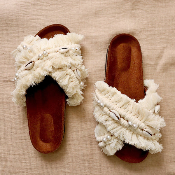 High Pearly Bohobliss - Macrame Slippers
