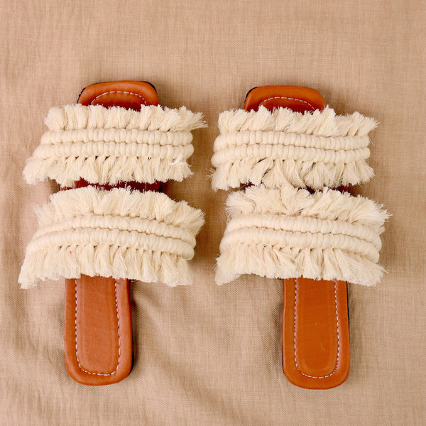 Twin Wings - Flat Macrame Slippers