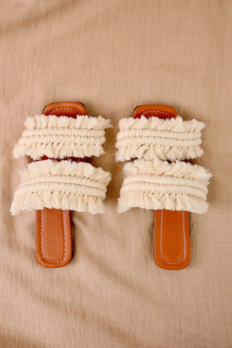 Twin Wings - Flat Macrame Slippers