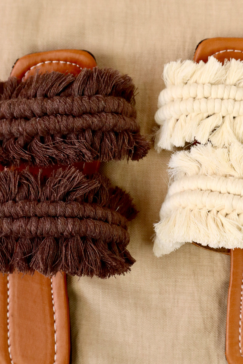 Twin Wings - Flat Macrame Slippers