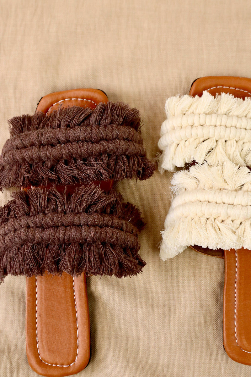 Twin Wings - Flat Macrame Slippers