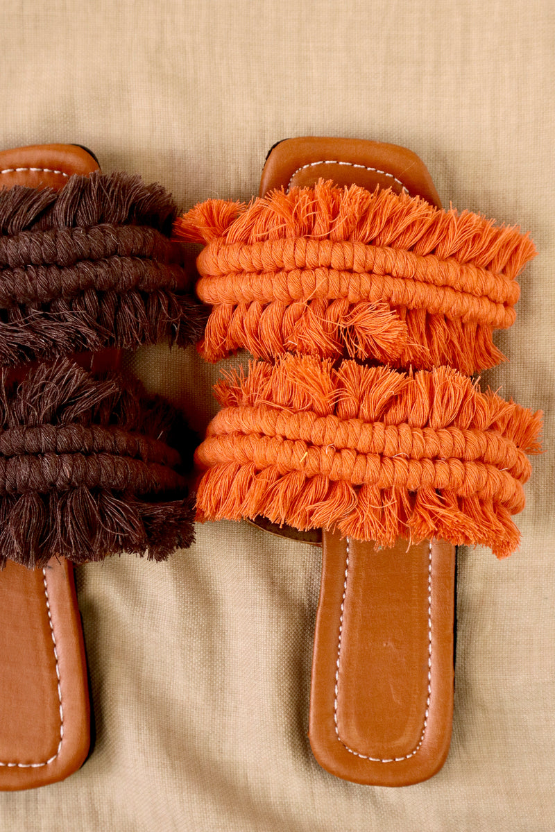 Twin Wings - Flat Macrame Slippers