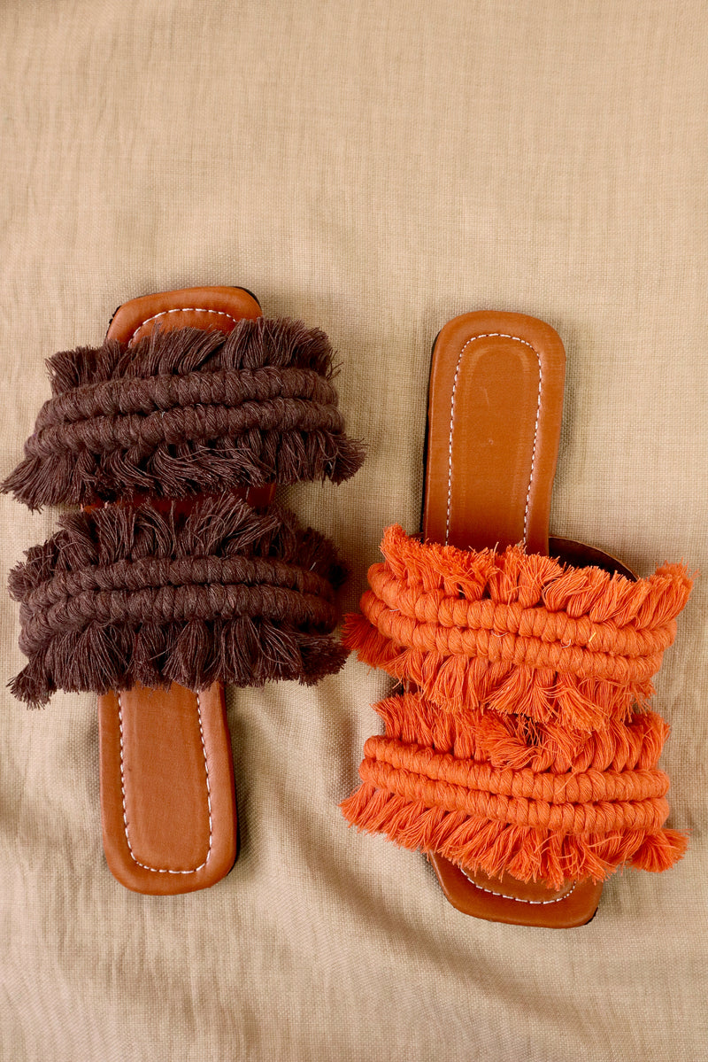 Twin Wings - Flat Macrame Slippers