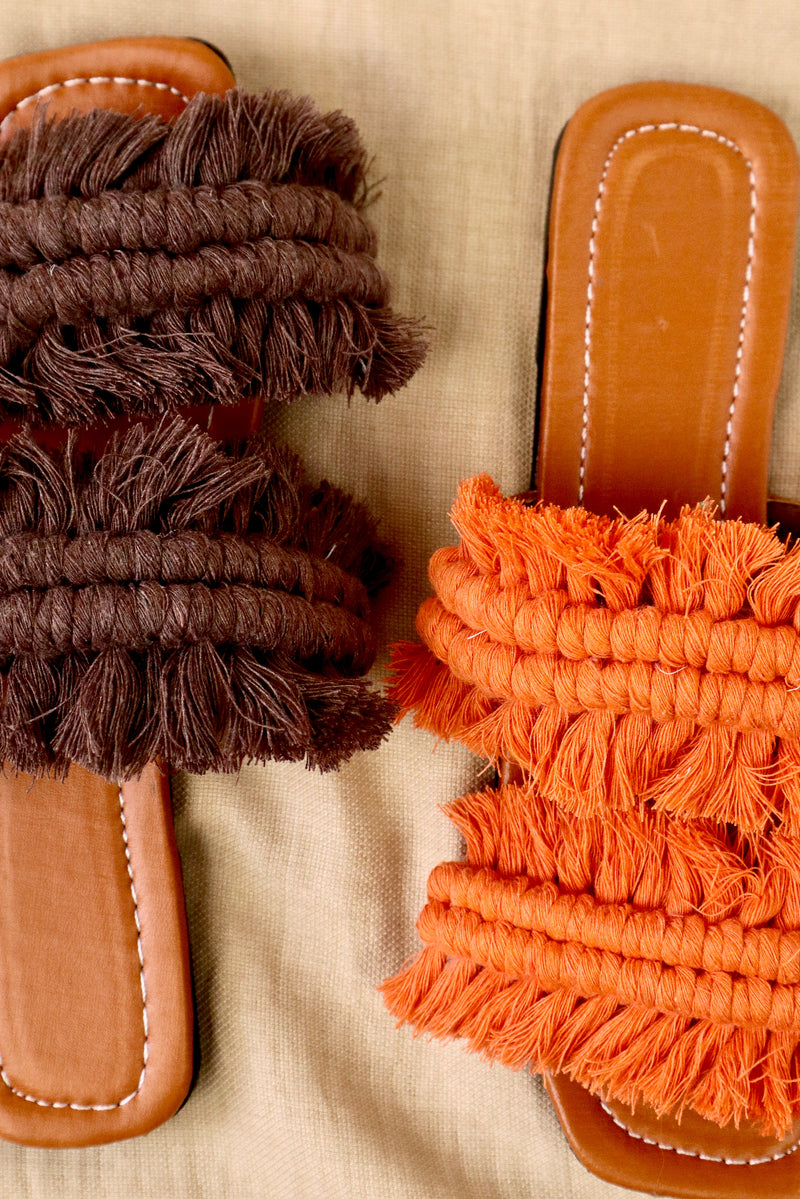 Twin Wings - Flat Macrame Slippers