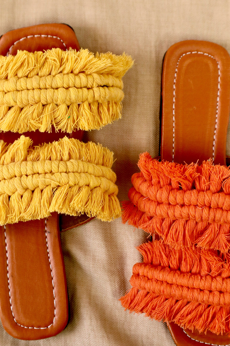 Twin Wings - Flat Macrame Slippers