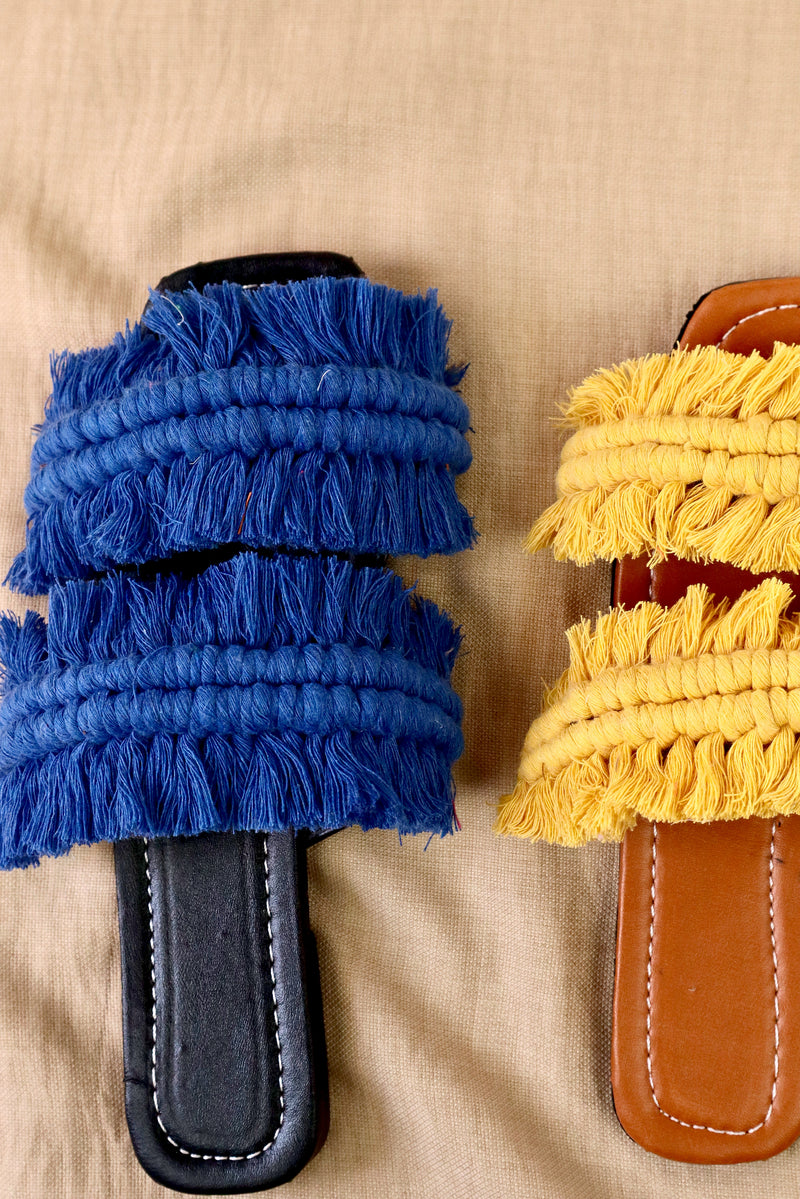 Twin Wings - Flat Macrame Slippers