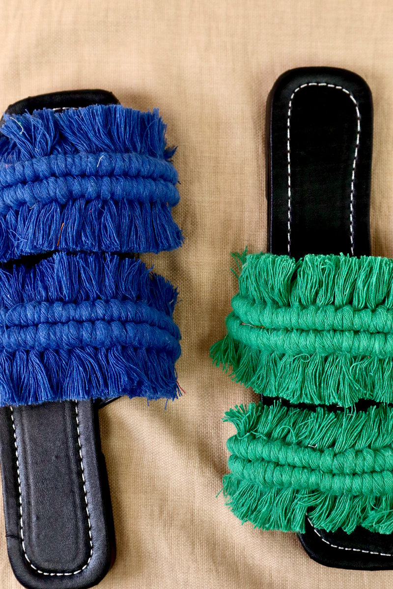 Twin Wings - Flat Macrame Slippers