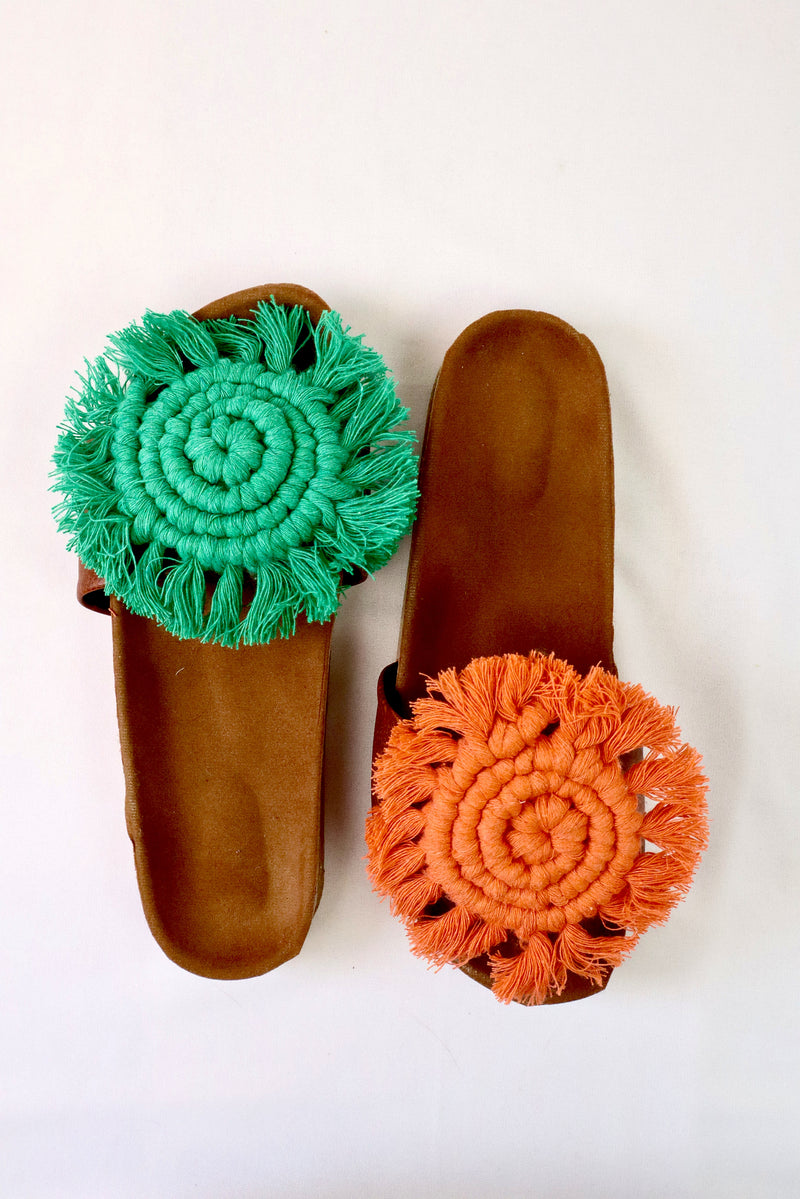 High Luna Curl - Macrame Slippers