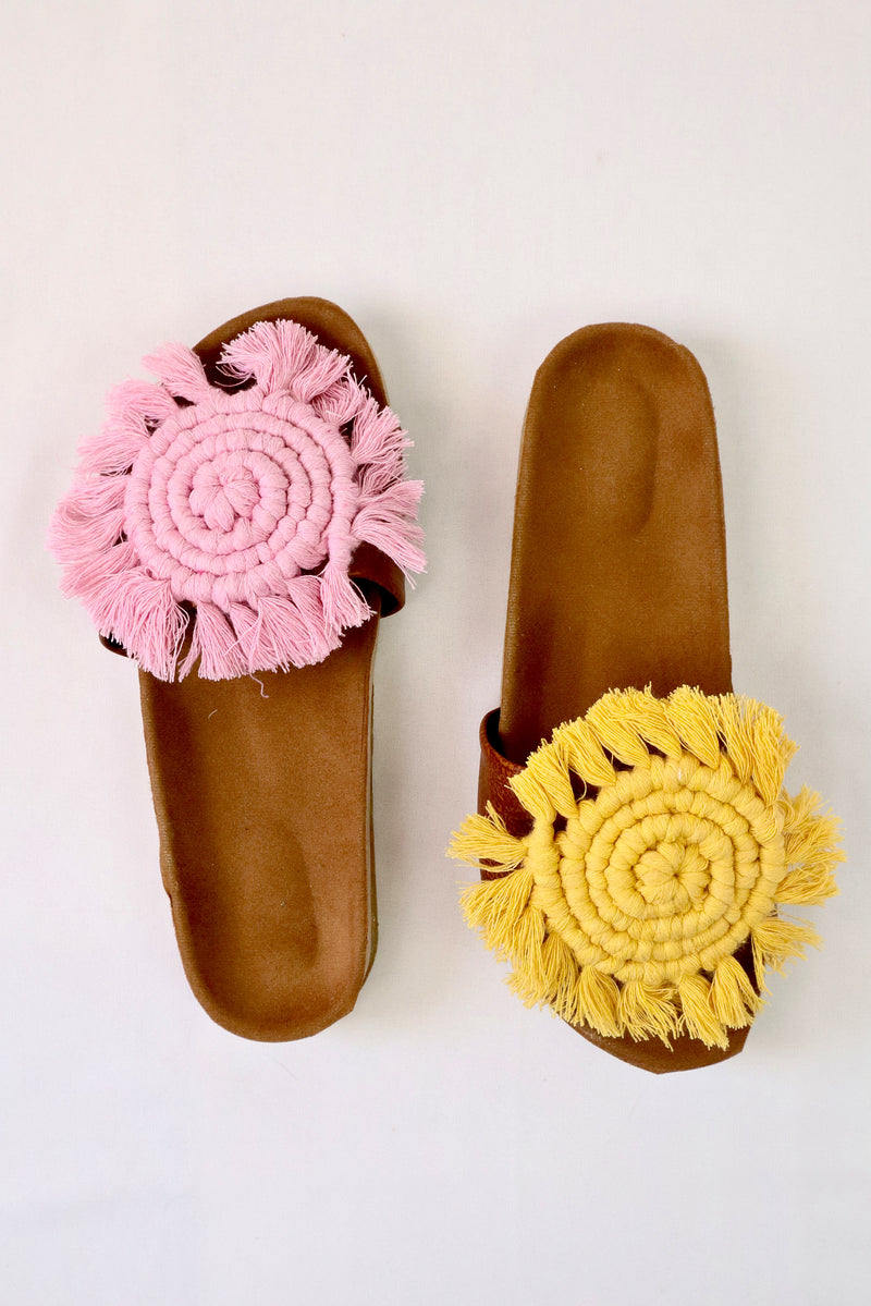 High Luna Curl - Macrame Slippers