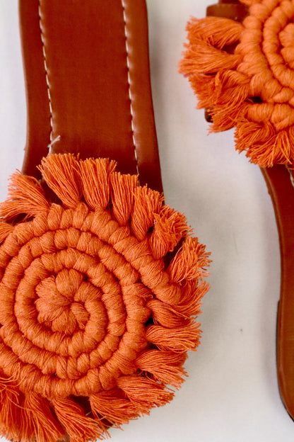 Luna Curl - Flat Macrame Slippers