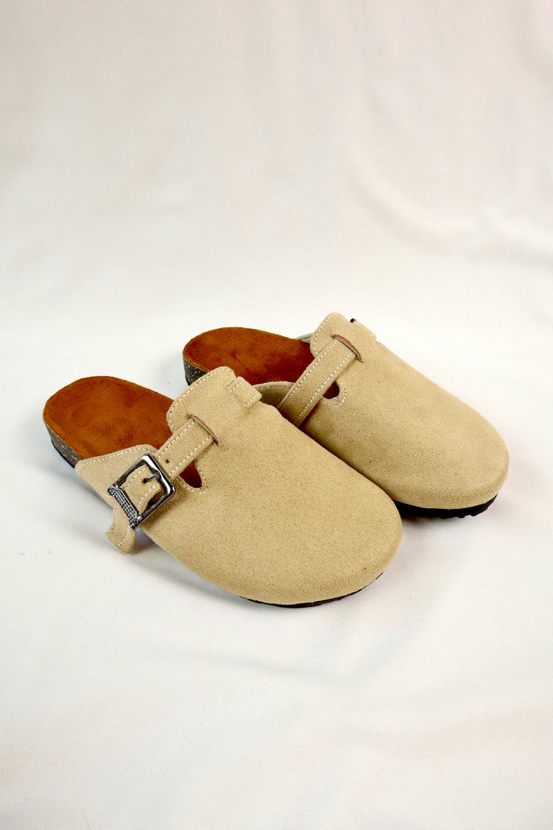 Beige - Suede Clog