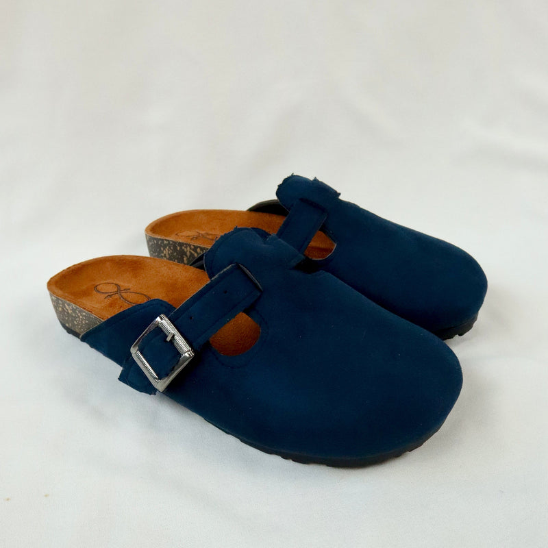 Navy Blue - Suede Clog